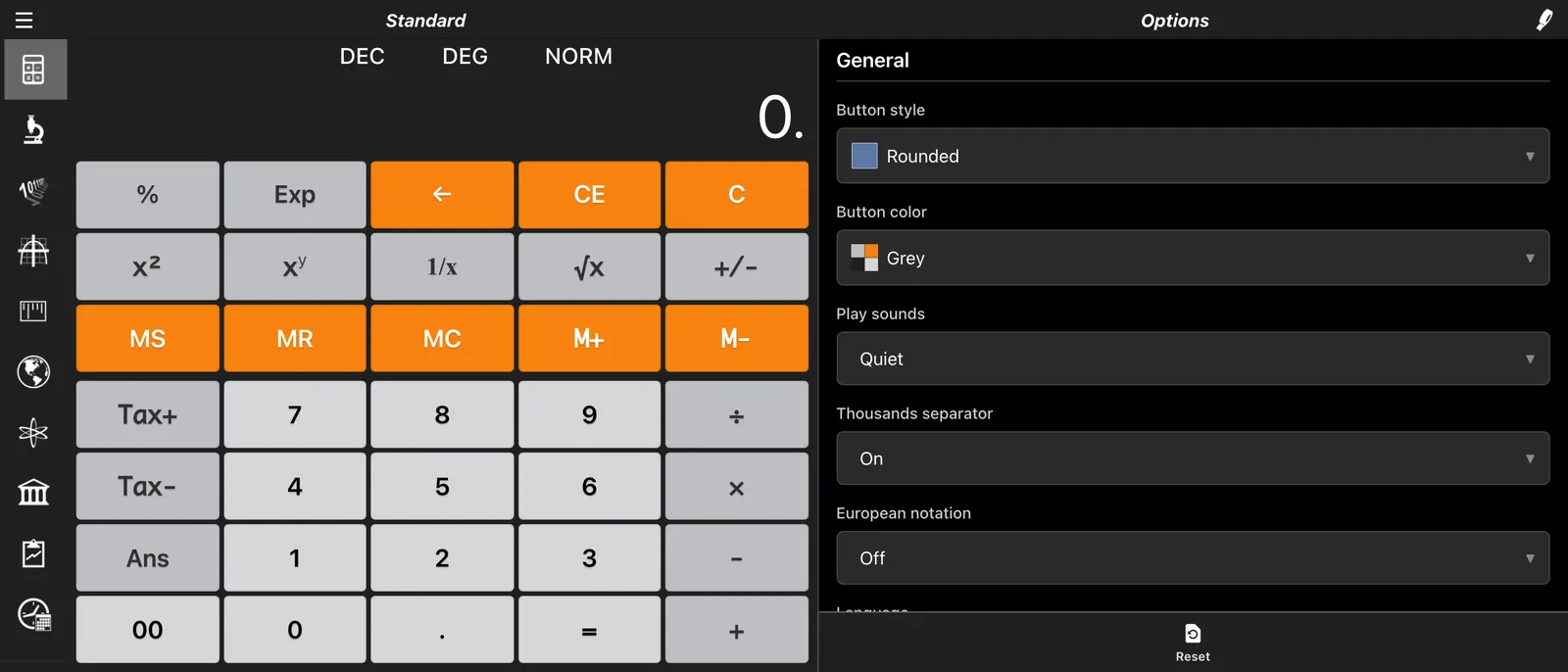 Customize Calc Pro: Skins, Calculator Modes and Settings